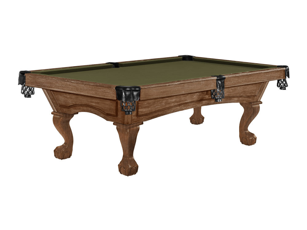 Brunswick Allenton Ball & Claw Leg 8 ft Rustic Dark Brown with Olive cloth