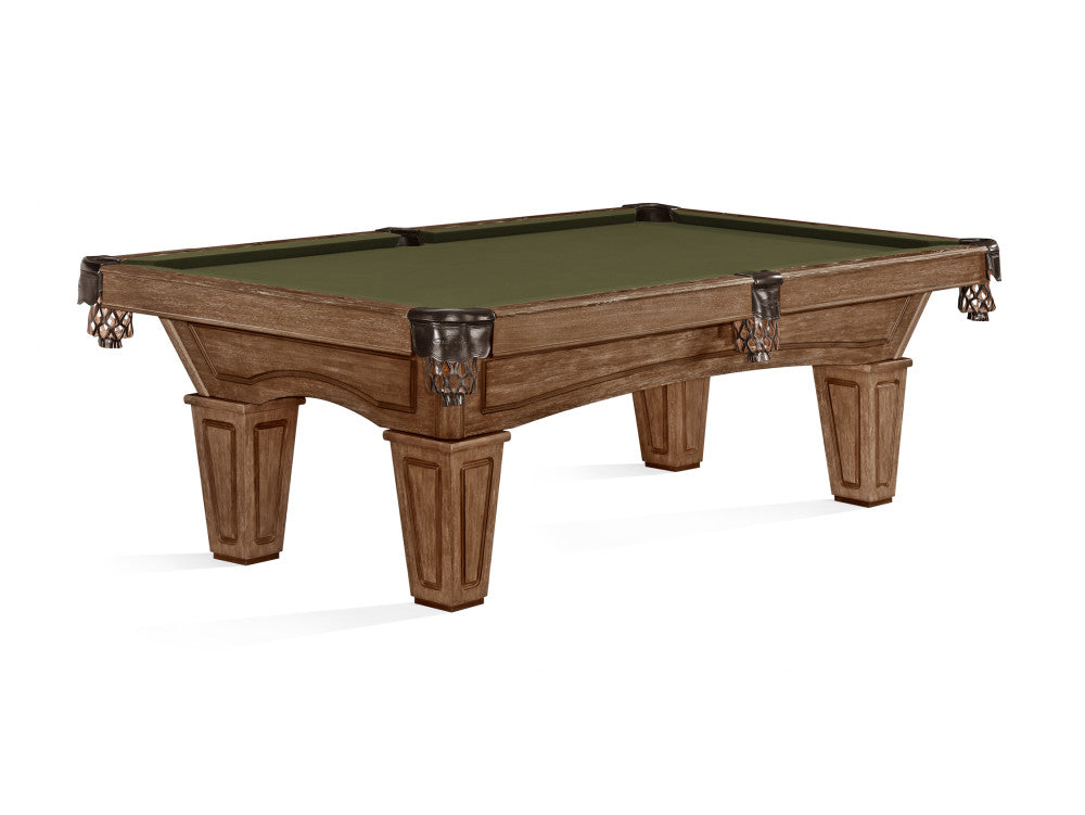 Brunswick Allenton 8 ft Rustic Dark Brown with Olive cloth