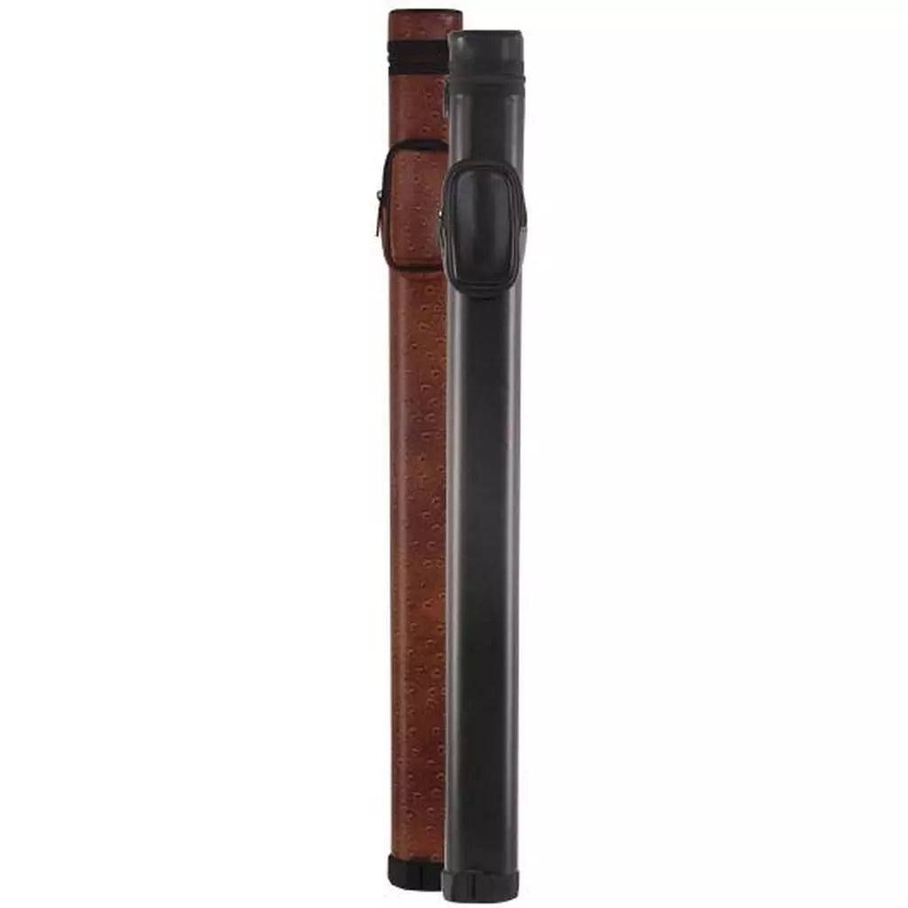 McDermott 1x1 oval cue case in brown embossed vinyl