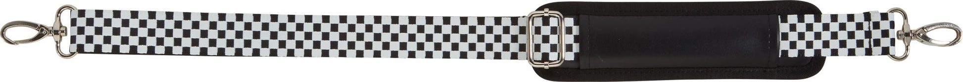 Action pool cue case shoulder strap in black and white checkerboard