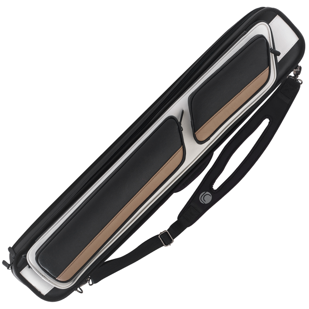 Lucasi LC1048W 4x8 leatherette soft cue case closed, angled view