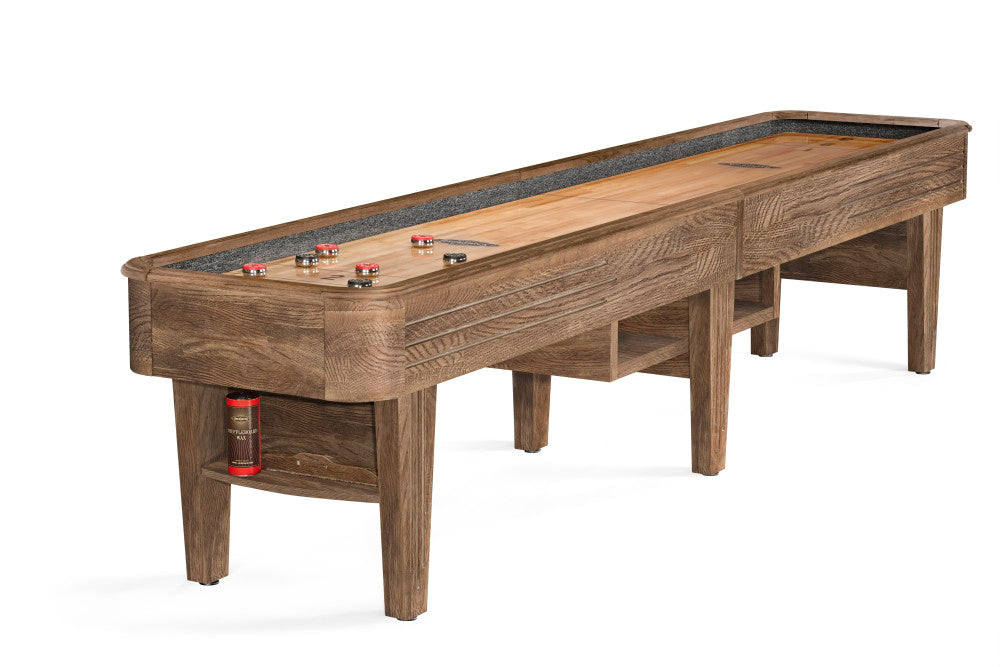 Brunswick Andover II 12 ft Shuffleboard Table in Rustic Dark Brown
