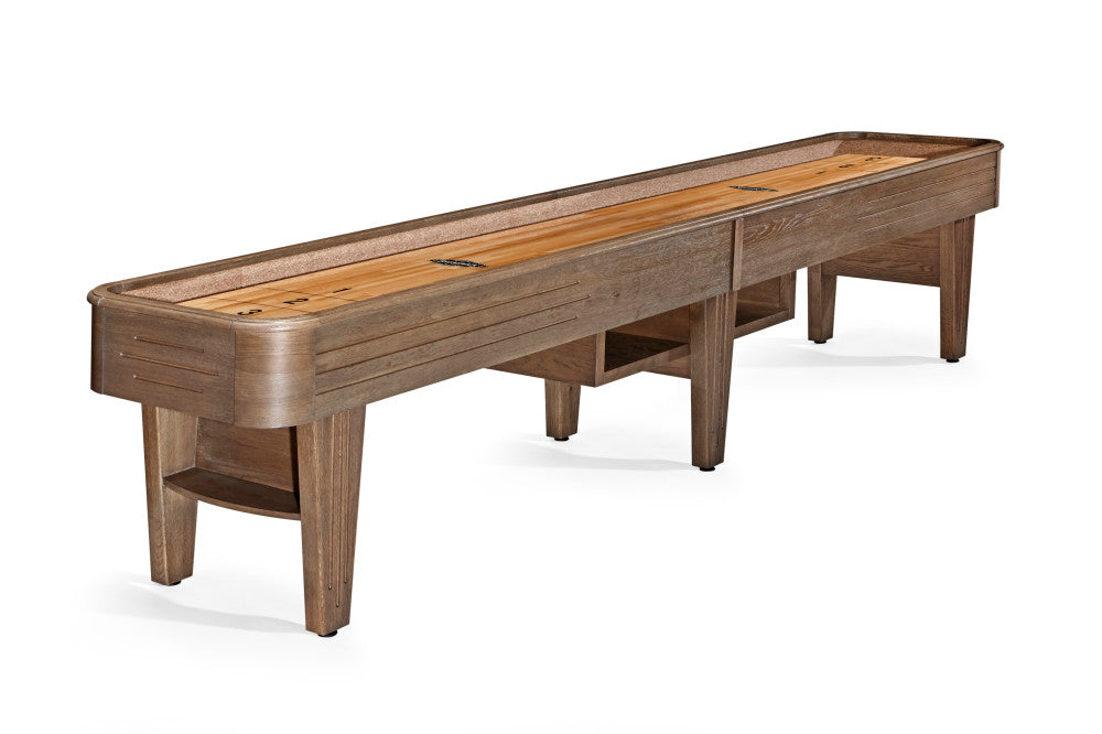 Brunswick Andover II 14 ft Shuffleboard Table in Rustic Dark Brown