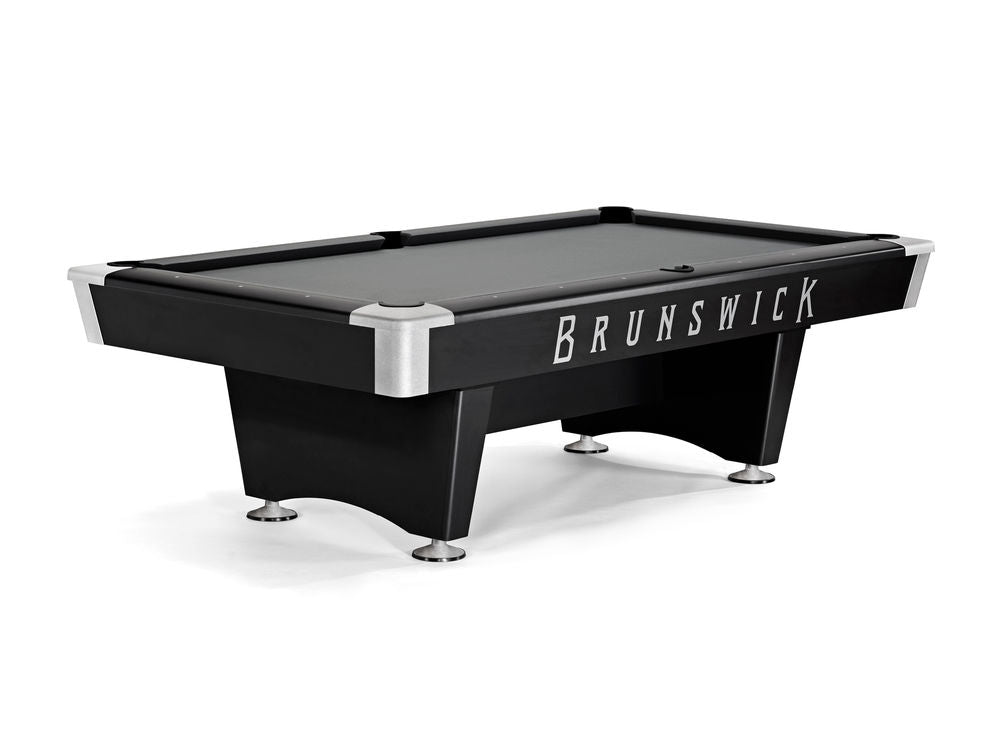 Brunswick Black Wolf Pro 7 ft Black Drop Pockets with Steel Gray cloth