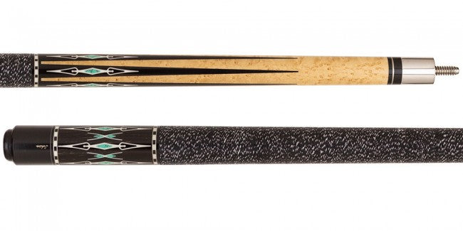 Schon CX77 Pool Cue - Blonde and Black with Turquoise
