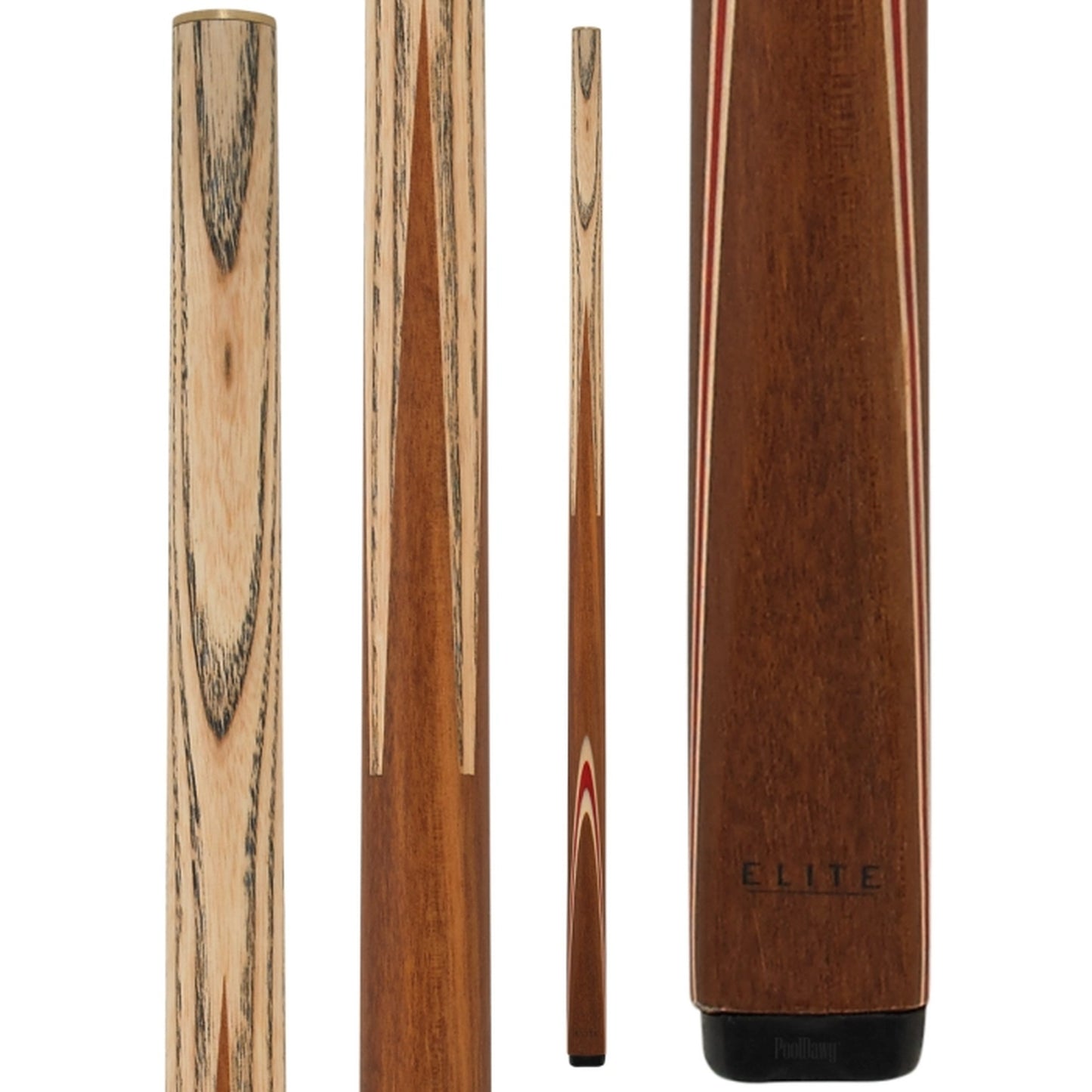 Elite Snooker Cue - Cherry Stain with Red Handle