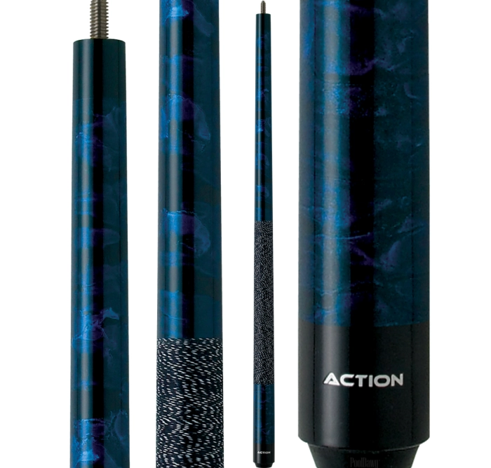 Action JR08 52 inch junior pool cue, blue marble