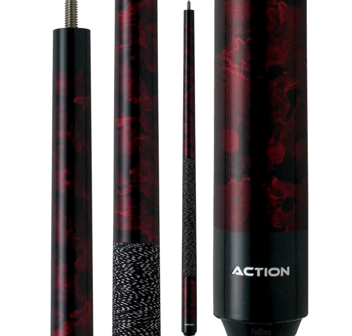 Action JR09 52 inch junior pool cue, burgundy marble
