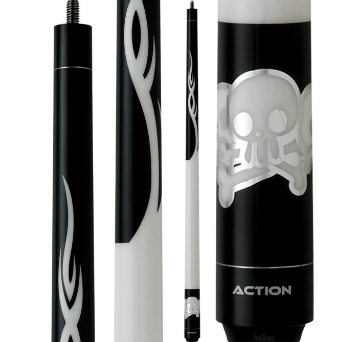 Action JR17 52 inch junior pool cue, skull and flames
