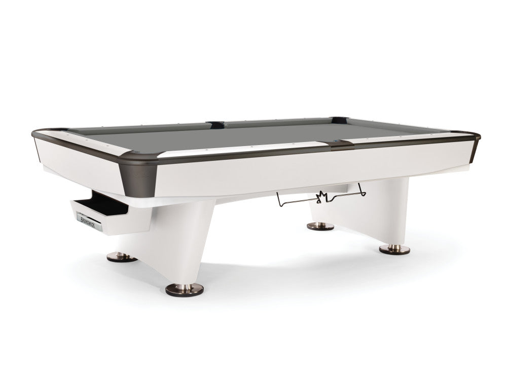 Brunswick Gold Crown VII 8 ft Modern White with Steel Gray cloth