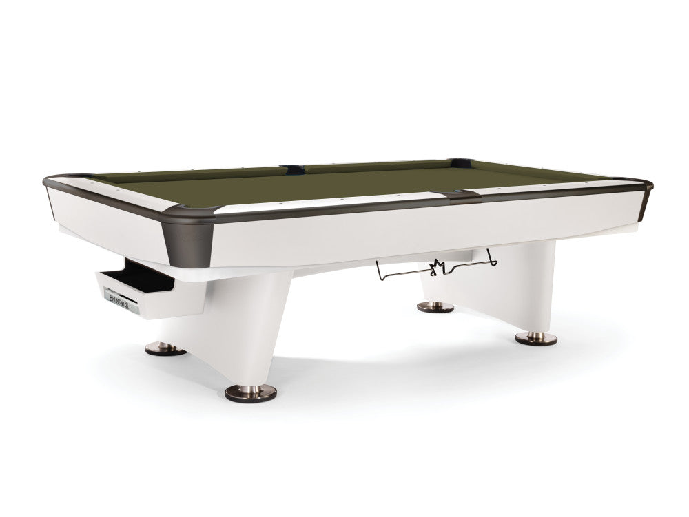 Brunswick Gold Crown VII 8 ft Modern White with Olive cloth