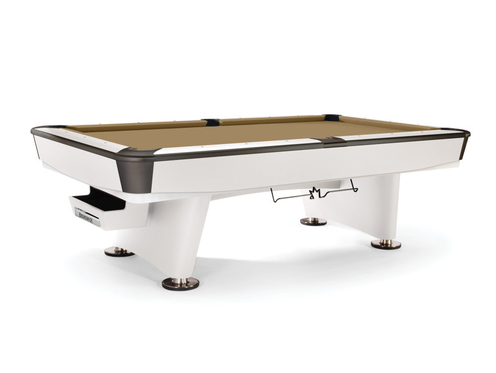 Brunswick Gold Crown VII 8 ft Modern White with Camel cloth