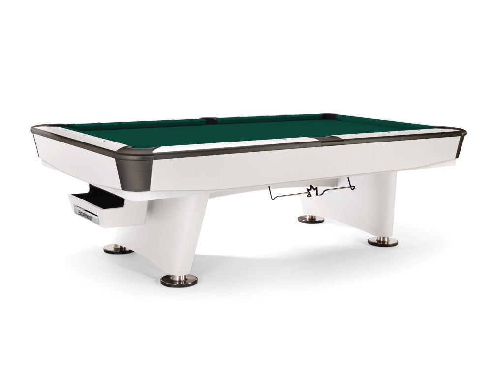 Brunswick Gold Crown VII 8 ft Modern White with Bottle Green cloth