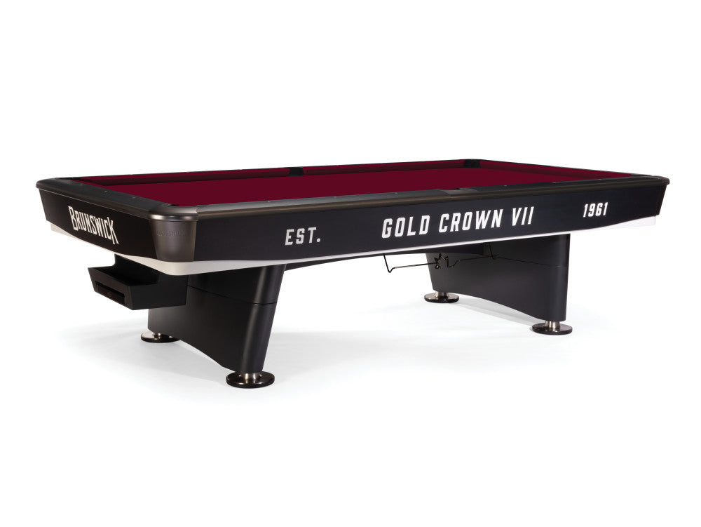 Brunswick Gold Crown VII 9 ft Tournament Black with Wine cloth