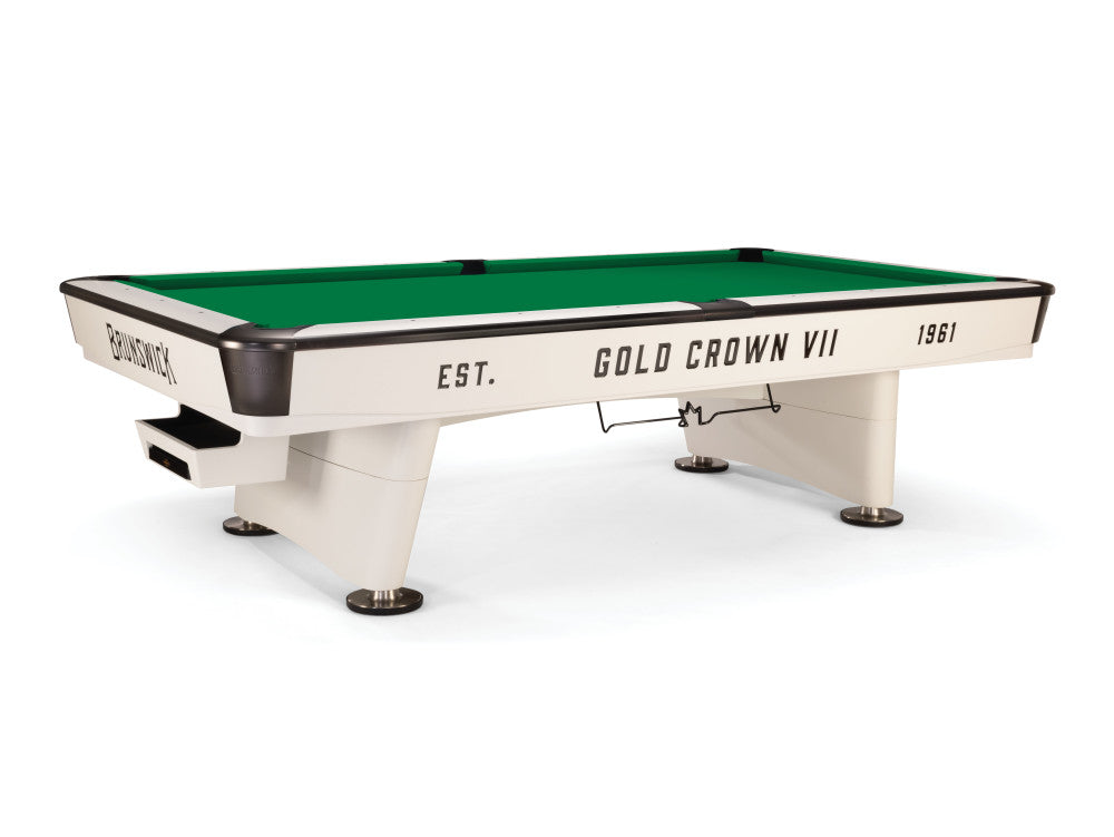 Brunswick Gold Crown VII 9 ft Modern White with Championship Green cloth