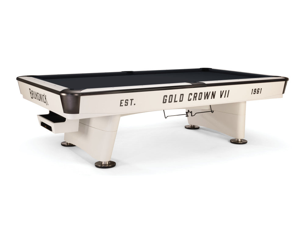 Brunswick Gold Crown VII 9 ft Modern White with Black cloth