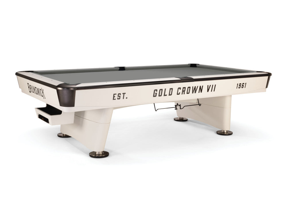 Brunswick Gold Crown VII 9 ft Modern White with Steel Gray cloth