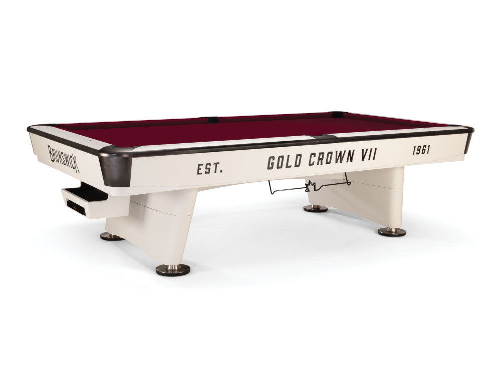 Brunswick Gold Crown VII 9 ft Modern White with Wine cloth