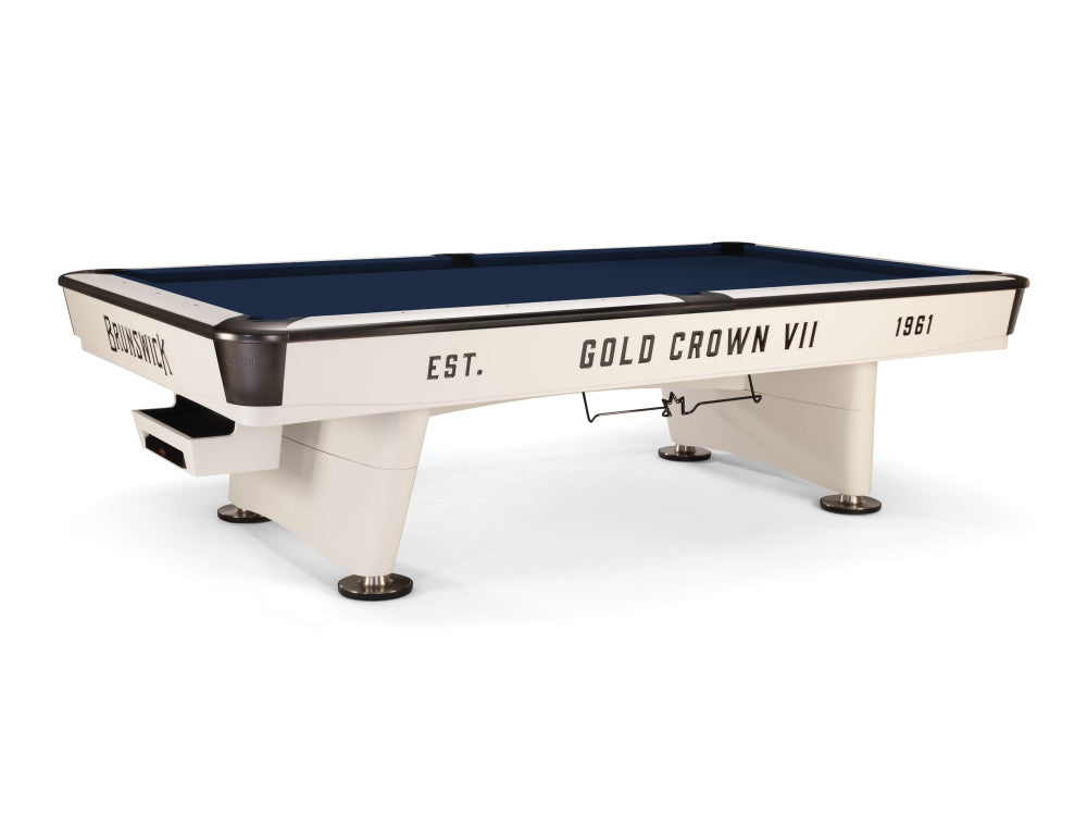 Brunswick Gold Crown VII 9 ft Modern White with Navy cloth