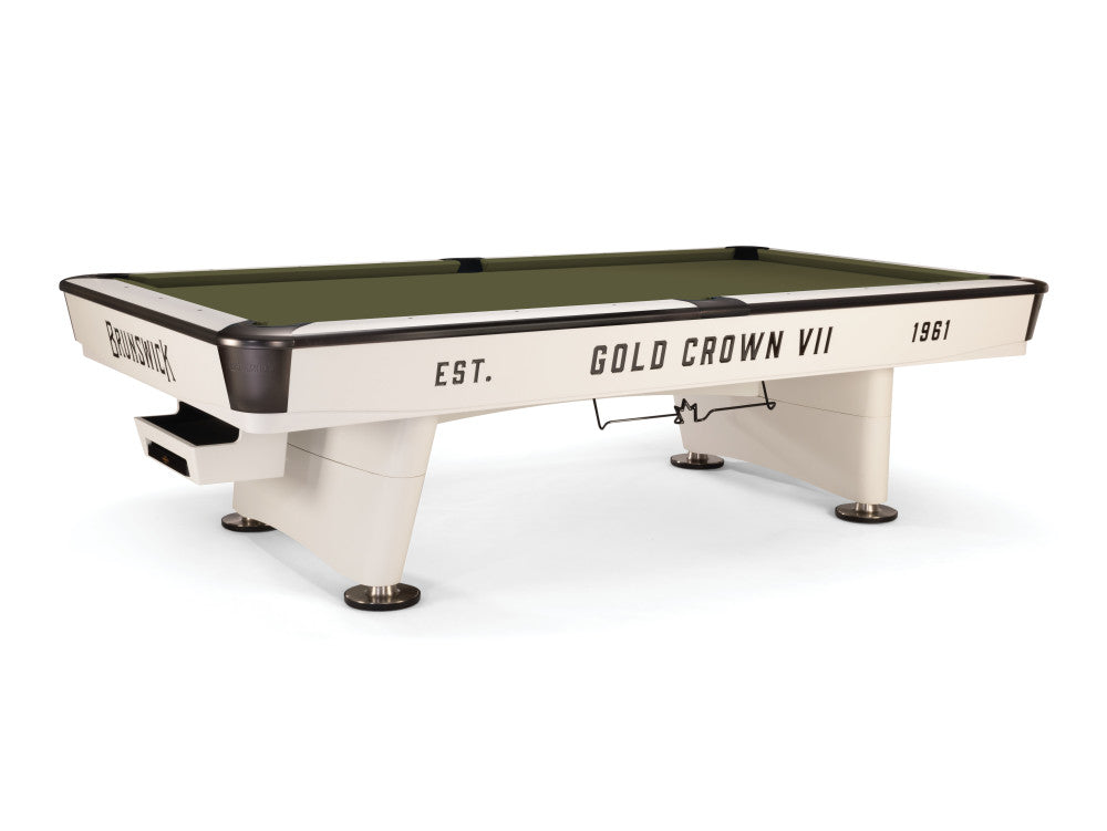 Brunswick Gold Crown VII 9 ft Modern White with Olive cloth