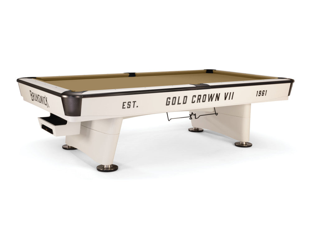 Brunswick Gold Crown VII 9 ft Modern White with Camel cloth