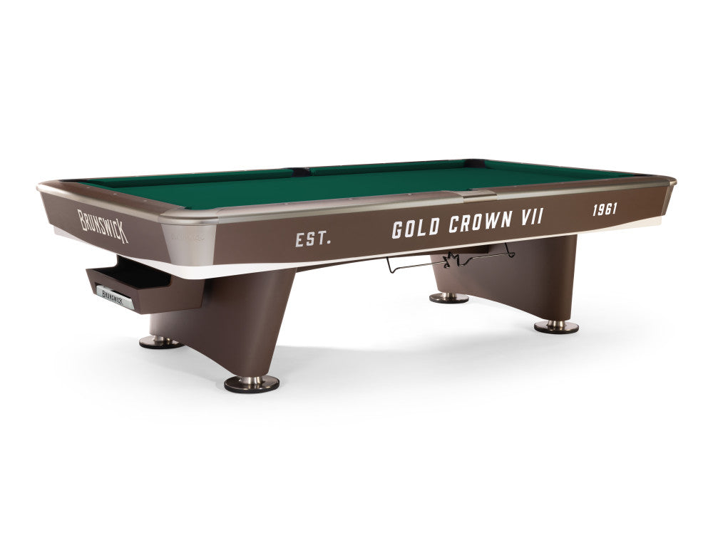 Brunswick Gold Crown VII 9 ft Classic Brown with Bottle Green cloth