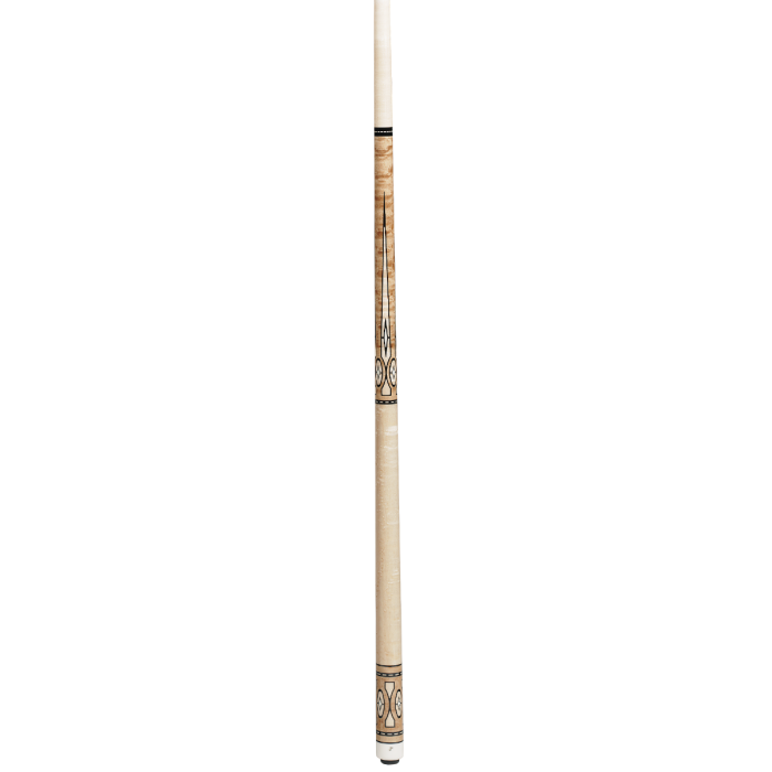 Pechauer JP23-T JP Series cue, full length view of maple handle and inlay band