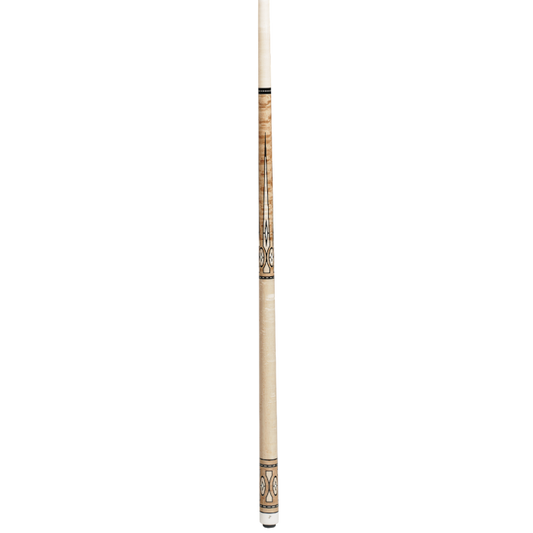 Pechauer JP23-T JP Series cue, full length view of maple handle and inlay band