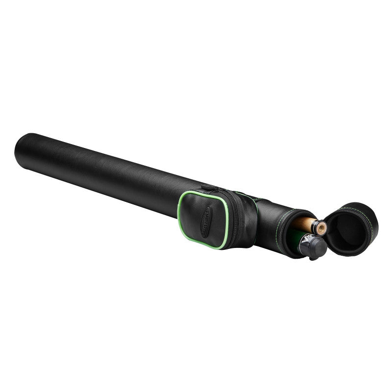 Casemaster Q-Vault Supreme cue case in black with green trim