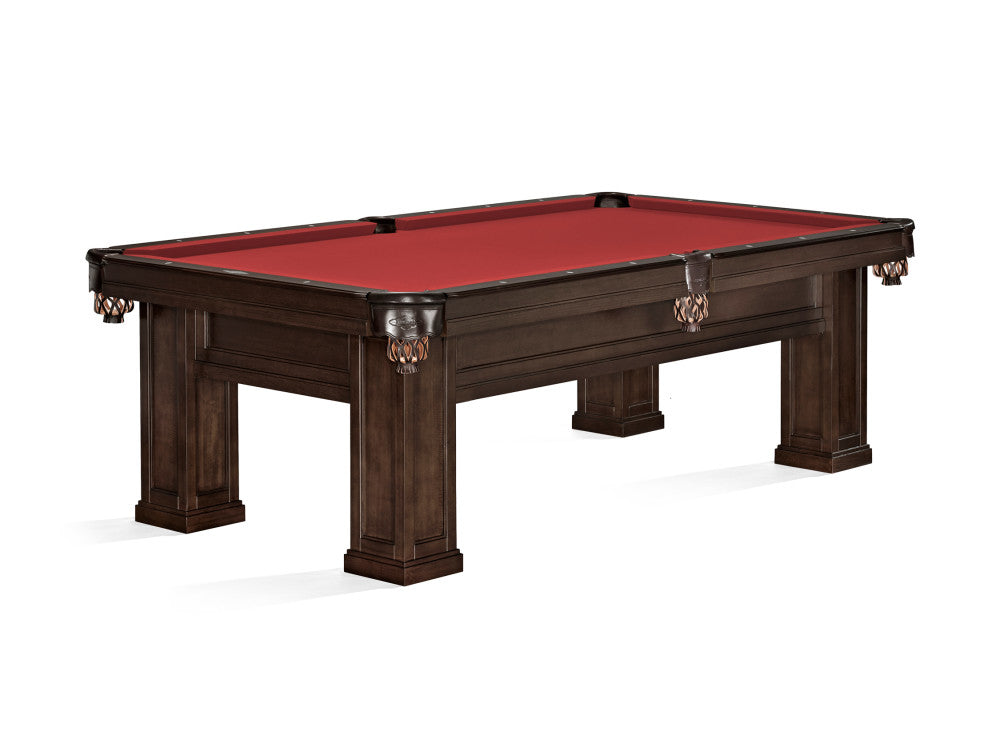 Brunswick Oakland II 8 ft Espresso with Red cloth