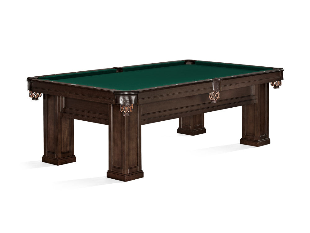 Brunswick Oakland II 8 ft Espresso with Bottle Green cloth