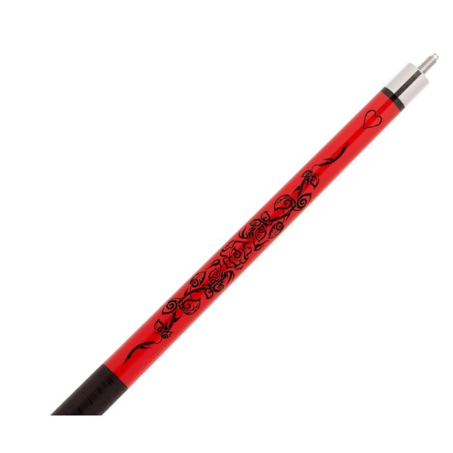 Outlaw Red Rose Pool Cue - Western Rose Design