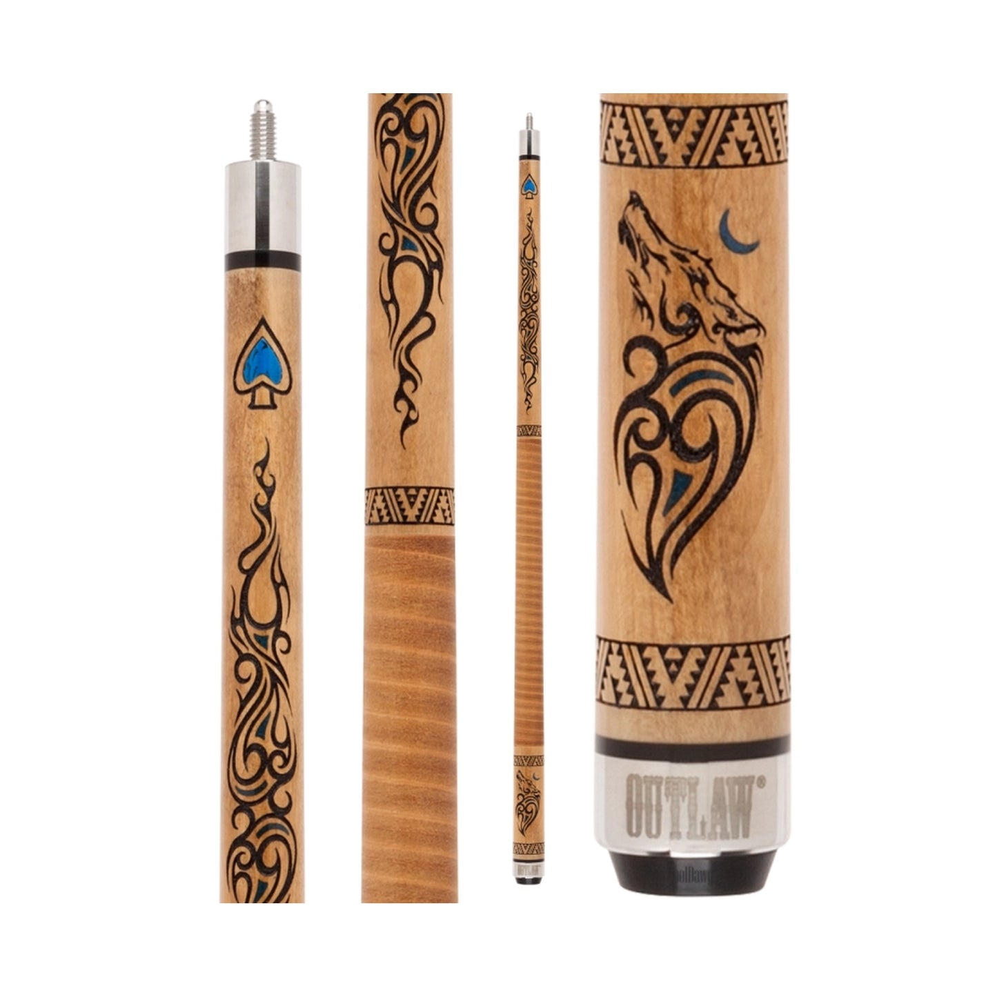 Outlaw Thunder Wolf Pool Cue - Turquoise