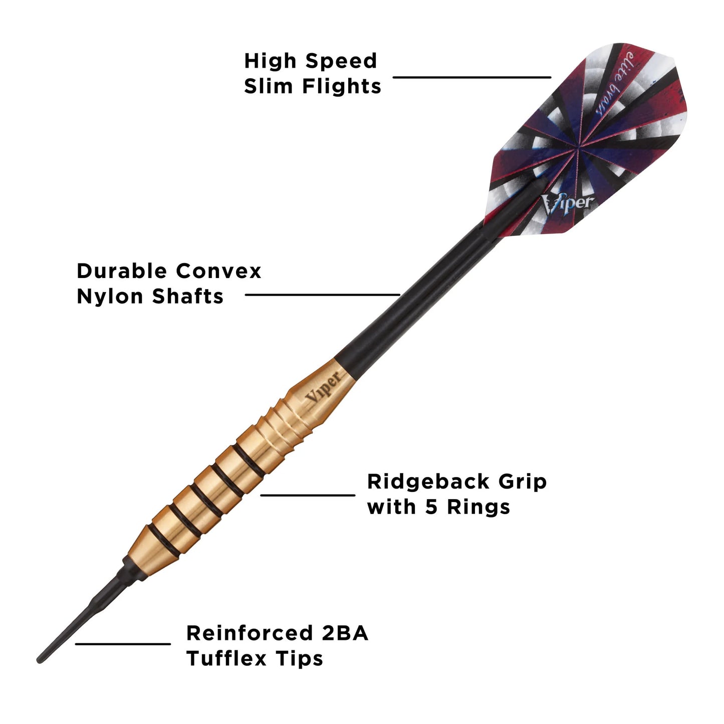 Viper Elite Brass Soft Tip Dart Set