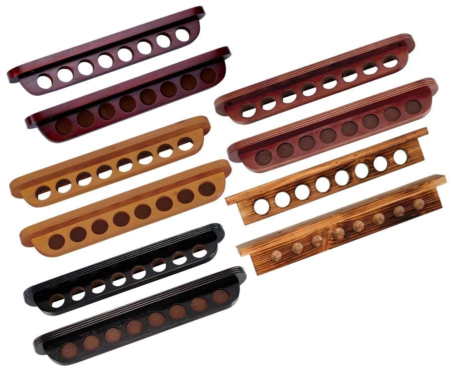 Roman design 8 cue wall rack