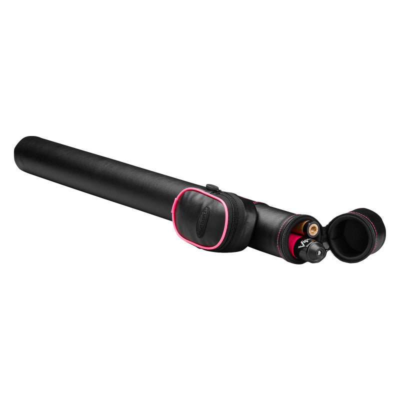 Casemaster Q-Vault Supreme cue case in black with pink trim