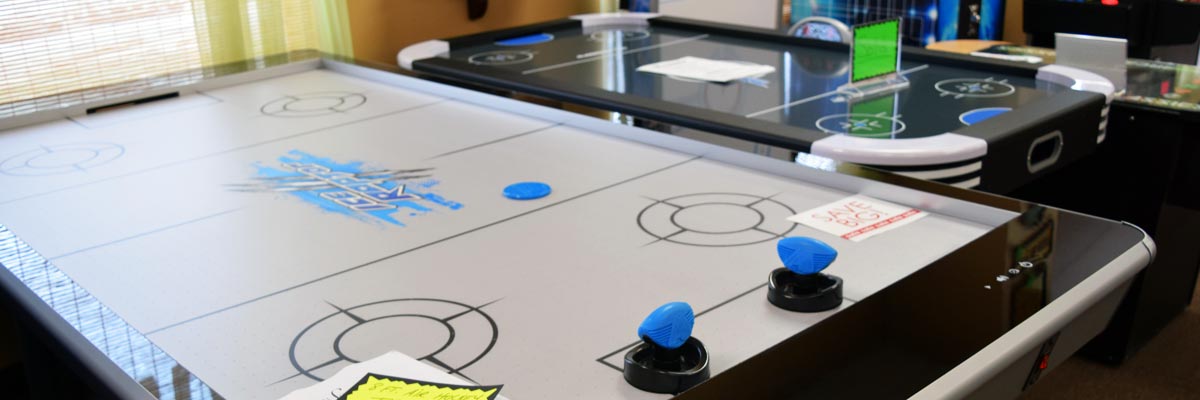 air hockey table for billiards table room