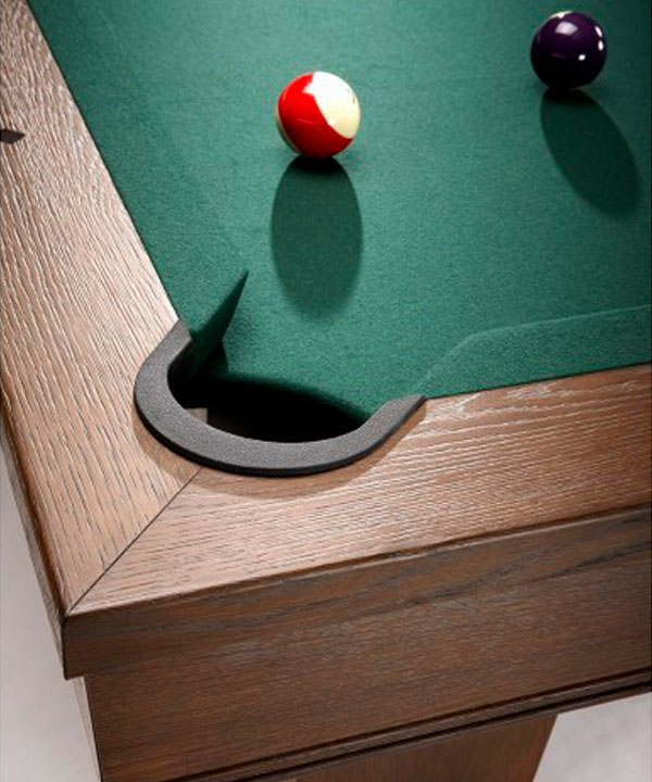 pool ball on a new green billiard table