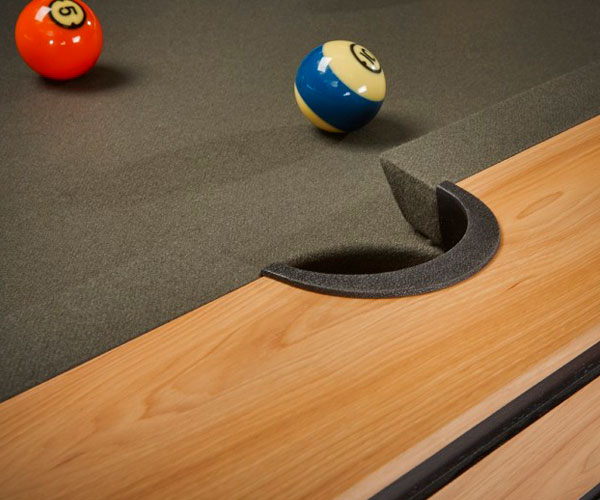 pool ball on black felt billiard table