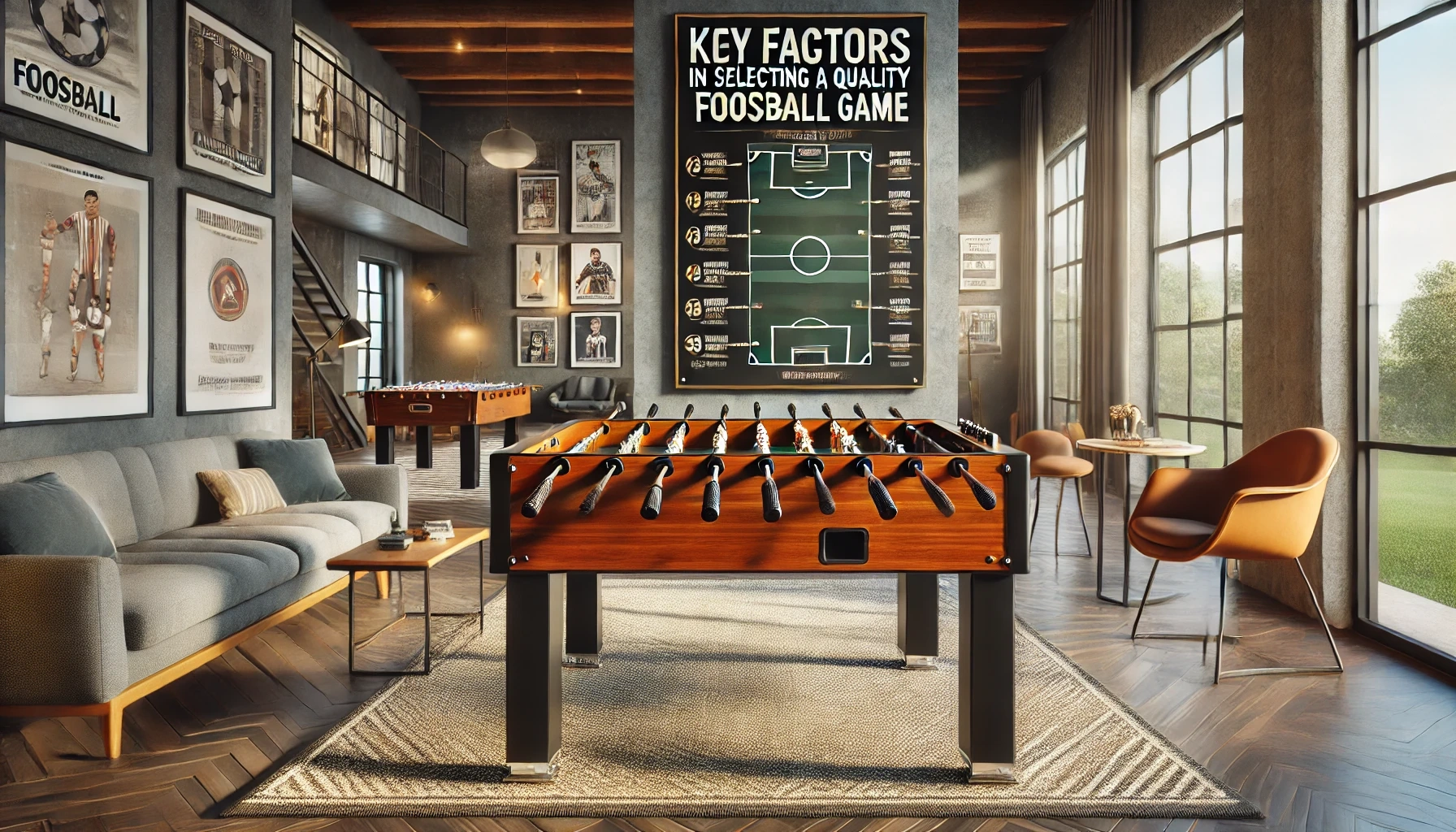 wooden-foosball-table-in-decorated-room