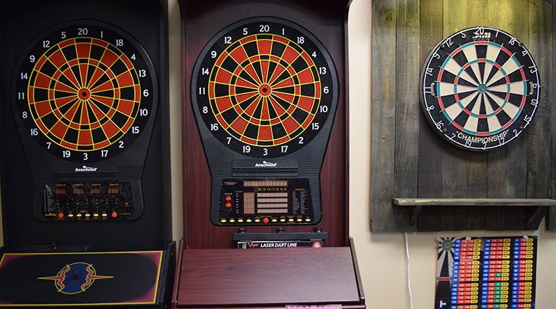 electronic dart boards at billiard table dealer